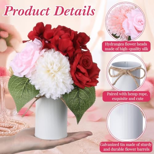 Zeyune 6 Set Artificial Centerpiece, Red,White, Stylish Style - Image 3