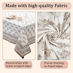 Ridhi Quiet Earth Hand Block Print Cotton Tablecloth 120 x 60 Inch - Image 6