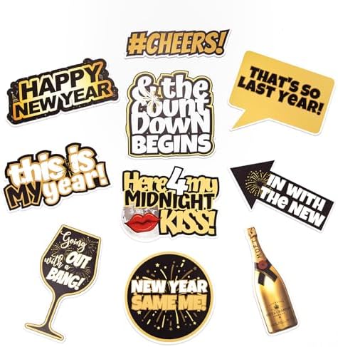 (New Year's) Elevate Your Photo Booth Experience with Our Durable & Waterproof Pack of Signs-Perfect for Weddings, Birthdays, and Photo Booth Businesses - PVC Foamboard Photo by BlacklightKreationz