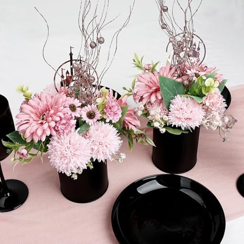 Birthday Flowers Centerpiece, Set of 6, Dusty Pink & Rose Gold - Image 4