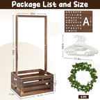 Large Baby Shower Gifts Basket Wooden Crate, Personalized Wooden Letters Hangers New Born Baby Girl Boy Gifts Vine Decorations Closet with Adjustable Handle Pregnancy Gifts for New Mom Parents Brown - Image 3
