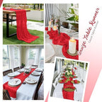8 Pack Red Cheesecloth Table Runners 20x120 Inch Gauze Table Runner 10FT Easter Cheese Cloth Table Runner Rustic Sheer Runner for Wedding Baby Shower Birthday Party Table Decor - Image 5