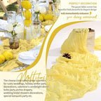 30 Pack Cheesecloth Table Runner 10FT Light Yellow Table Runner Boho Gauze Cheese Cloth Table Runners Long Rustic Sheer Table Decorations for Wedding Party Baby Bridal Shower Birthday Holiday Home - Image 6