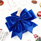 Meseey 4 Inch Wide Royal Blue Velvet Wired Ribbon, 10 Yards Velvet Ribbon with Wire Edge for Christmas Tree, Wreaths, Gift Wrapping, Bows, Crafts, Wedding and Holiday Decorations - Image 2