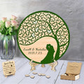 Personalized Family Tree Wedding Guest Book Alternative Personalized Name Date Rustic Wedding GuestBook for Reception with Wooden Heart Wedding Guest Book Frame Sign,B-Family Tree Guestbook-4 by Smallduuck