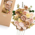 Ling's moment Fake Flowers Box, Dusty Rose & Sand Beige Deluxe Combo by LingsMoment