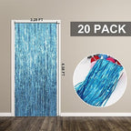 20 Pack Foil Curtain Backdrop Blue Metallic Tinsel Foil Fringe Curtains Photo Booth Props for Birthday Wedding Engagement Baby Shower Bachelorette Christmas Holiday Celebration Party Decorations - Image 7
