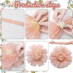 Giegxin 6 Pcs 31.5", 24" Pink Sage Green Giant Boho Paper Flowers for Wall - Image 4