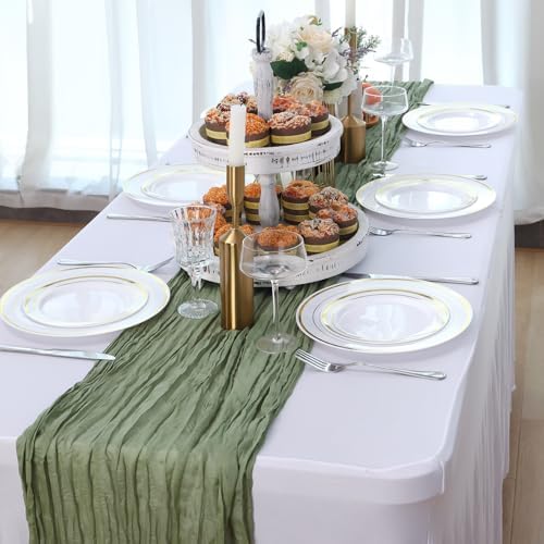 White Gold Rim Disposable Plates, 100Pcs Dinner 10.25" & Dessert 7.5" - Image 6