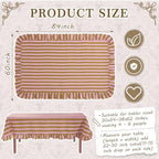 Tudomro Striped Tablecloth, Rectangle, Olive, Dusty Rose, 84'' X 60'' - Image 2