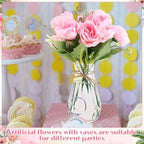 Zeyune 37 Pcs Silk Peonies with Vases Fake Flowers,Pink,Perfume - Image 4