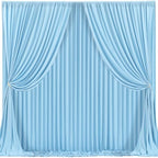 Blue Backdrop Curtains 4 Panels - Wrinkle-Free Light Blue Curtains Polyester Photography Drapes Photo Background for Baby Shower Birthday Party Decorations- 16 X10FT (Blue) - Image 2