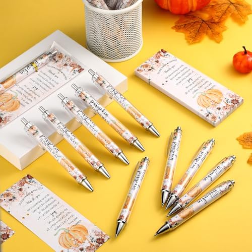 60 Sets Pumpkin Baby Shower Favors, Pen with Thank You Card, Orange - Image 4