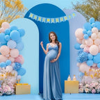 Blue Arch Backdrop Cover Set of 3 Blue Arch Cover 6FT 6.6FT 7.2FT Wedding Baby Shower Party Arch Covers Stretchy Backdrop Birthday Arch Stand Cover Spandex Ceremony Bridal Shower Decoration - Image 5