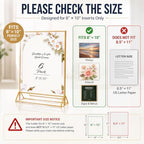 PPH-Sisy 8X10 Gold Frames Double Sided Acrylic Sign Holder Tabletop Picture Frames Vertical Display Stand for Photos Wedding School Home,Set of 6 - Image 3