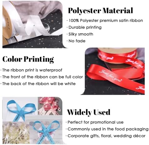 Personalized Ribbon Custom Pre-Cut Ribbon with Name/Photo/Text for Favors Wedding Invitation Baby Shower Birthday Party Wrap Gift Box-100 Yards - Image 2