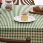 vctops Farmhouse Sage Green Plaid Ruffle Table Cloth, Boho Cotton Linen Tablecloth, Washable Table Cover for Rectangle Table Baby Shower Kitchen Party Wedding Decor (Sage Green,55"x102") - Image 6
