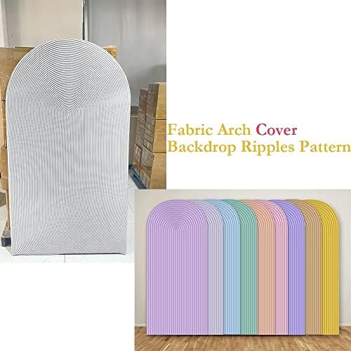 HUAYI Fuchsia Rosy Ripples Pattern Arch Backdrop Cover for Birthday Party Wedding Baby Shower Decorations Chiara Backdrops Arched Wall Frame Stands Covers Props GP-458 4ft * 7ft - Image 3