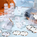 Funnymoom 50 Sets Cowboy Baby Shower Favors for Guest A Little Cowboy is on the Way Acrylic Clear Shot Glasses Thank You Cards and Twine Organza Bags for Western Baby Shower Birthday Party Decorations - Image 6