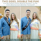 Baby Shower Guest Book Alternatives 109 Piece Set with Wooden Bears Mom Dad to Be Sashes Guessing Game - Unisex Gender Reveal and Pregnancy Announcement Decor - We Can Bearly Wait Decorations Keepsake - Image 3