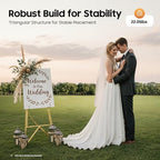 2pcs Wedding Welcome Sign Holder Portable Easel Display Stand for Poster Gold Metal Party Sign Stand Background Decor Tall Floor Easel Frame for Photo Reception Board Birthday Baby Bridal Shower Graduation (44.5''H) - Image 3