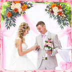 Wedding Arch Flowers Fall 2 Pcs, Fabric Floral Swag for Ceremony - Image 5