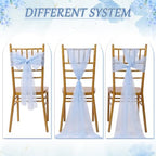 VitalCozy 50 Pack Blue Pearls Vintage Chair Sashes with Bows Wedding Decor - Image 4