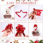 Thenshop 44 Pcs Empty Gift Basket Bulk,Basket Gifts, Red, Green, Stripe - Image 4