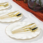300PCS Gold Plastic Silverware, Heavy Duty Disposable Utensils Set - Image 6