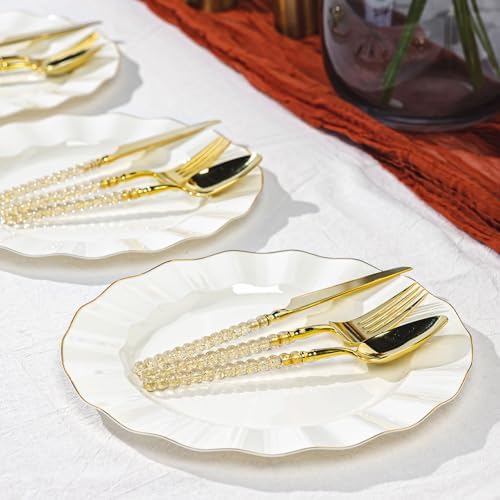 300PCS Gold Plastic Silverware, Heavy Duty Disposable Utensils Set - Image 6