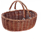 Wicker Picnic Baskets with Handles.Kingwillow. (Brown) by KINGWILLOW
