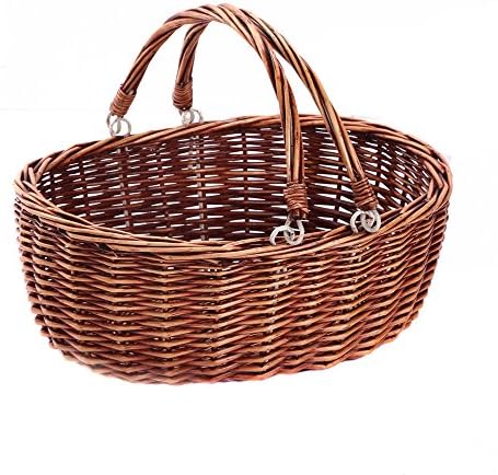 Wicker Picnic Baskets with Handles.Kingwillow. (Brown) by KINGWILLOW