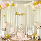 10x10ft Beige Backdrop Curtain for Wedding Parties Wrinkle Free Fabric Beige Drapes Backdrop Decoration for Baby Shower Birthday Photography Decoration 2 Panels, 5ft x 10ft - Image 3