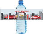 100 Fire Figher Kids Party Water Bottle Labels Birthday Party Easy to Use Self Stick Labels by DesignThatSign