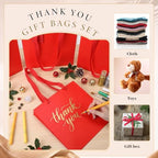 Windyun 50 Pcs Square Paper Gift Bags with Handle 10 x 10 x 10'' Large Favor Bag with DIY Thank You Tag for Wedding Christmas Bridal Shower Bridesmaid Birthday Party (Red) - Image 5