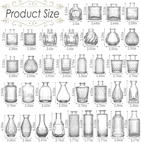 UPBUD Clear Glass Bud Vases Set of 36, Mini Flower Vase for Centerpieces - Image 4