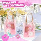 OINETRK 109pcs Baby Shower Prizes for Winners Gifts Baby Shower Favors including Headband Hair Brush Compact Mirror Bath Sponges Powder Puff Hair Tie Claw Makeup Brushes Gift Bag Bridal Shower(Pink) - Image 4