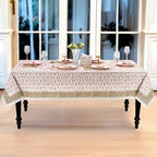 Ridhi Block Print Rose Pink Floral Vine Square Cotton Tablecloth 60" x 60" Reusable Table Cover Decorative Everyday Use for Dining, Farmhouse, Home Gift for Spring, Easter, Valentine - Image 7