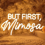 SYLHOME But First Mimosa Led Neon Light Sign Bar Party Backdrop Wall Decor by SYLHOME