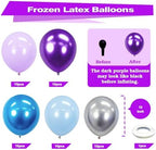 Bezente Frozen Balloons Kit, 60pcs 12 inch Blue Purple Latex Balloons Metallic Silver Helium Balloons and Electric Balloon Pump Multiple - Image 2