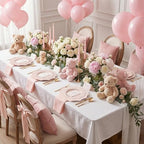COLOSUS 60 PCS Pink Disposable Plastic Plates, Fancy Beaded Party Plates. - Image 2