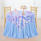 QueenDream Blue Sequin Tablelcoth for Party - 51x47 inch Iridescent Fabric Sparkly Blue Table Cloth for Mermaid Birthday Party Decorations - Image 6
