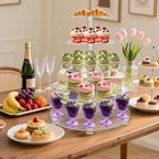 YestBuy Lager Cupcake Stand for 50 Cupcakes, 5 Tier Round Cupcake Tower，Acrylic Cupcake Holder with Base for Dessert Table Wedding Birthday Party- Clear, 16 Inch - Image 3