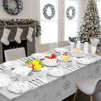 Funnymoom 452 Pcs Silver Winter Snowflake Party Supply 50 Plates Napkin Set - Image 5
