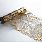 Snowkingdom Black and Gold Table Runner 100 Feet Glitter Golden Metallic Table Centerpieces Foil Runners Party Decorations for Graduation Birthday Retirement Wedding Christmas Halloween Thanksgiving - Image 2