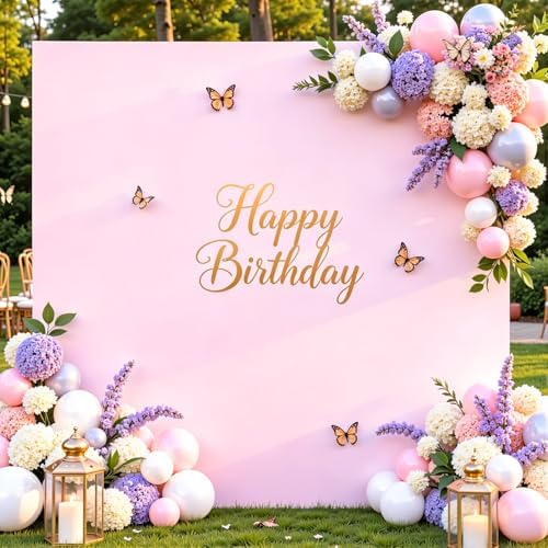 Pink Square Arch Backdrop Cover 8x8FT, Double-Sided Stretchy Spandex Fabric Fits Square Arch Backdrop Stand, Pink Background Backdrop for Wedding Baby Shower Birthday Party Decorations by Gogoparti