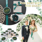 MTLEE 50 Pcs Emerald Green Thank You Candles Baby Shower Wedding Favors - Image 5