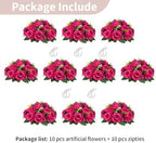 NUPTIO Flower Ball for Table Centerpieces: Hot Pink Artificial Rose - Image 7