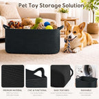 OIASKET Large Empty Cotton Rope Gift Basket with Handles, 16.5"x12.6"x7" Decorative Woven Storage Basket with Gift Bag and Ribbon Set for Baby Shower, Toy Organizer for Kids, Dogs & Cats - Black - Image 5