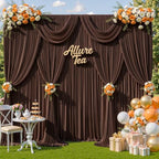 10ft x 10ft Brown Backdrop Curtains, Brown Drapes for Backdrop Fabric by HBBMAGIC